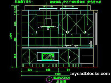 Kitchen CAD plane and elevation 68
